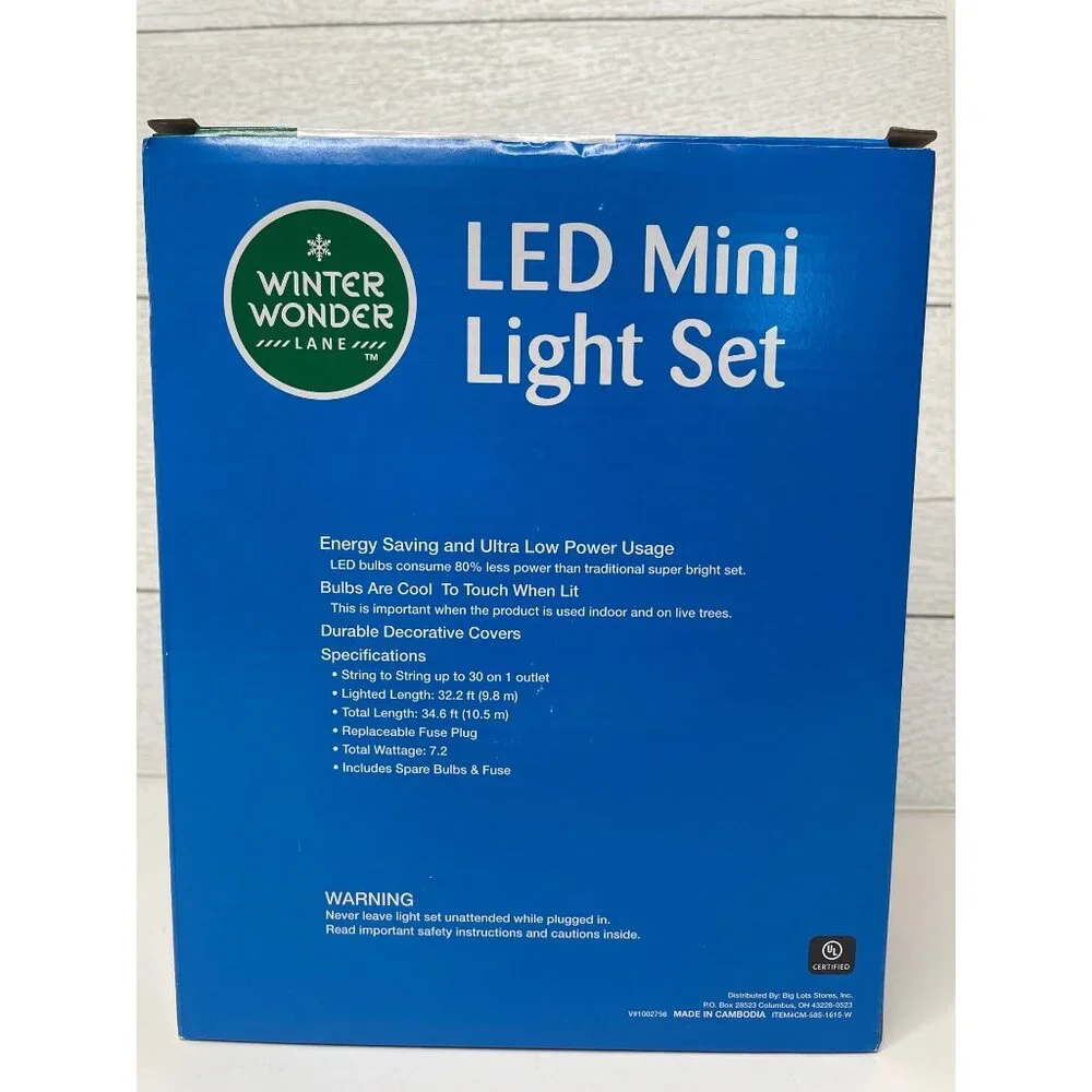 Winter Wonder Lane LED Mini String Light Set Christmas Holiday Event Party